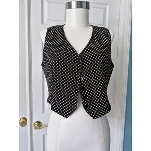 VTG Laundry by Shelli Segal Women's Sz M brown Vest sleeveless Floral Pattern